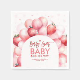 Strawberry Balloons Rot und Rosa Baby Dusche Serviette