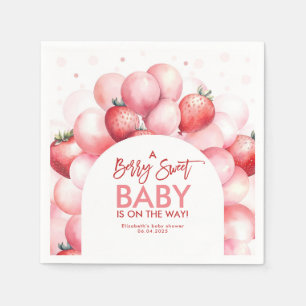 Strawberry Balloons Rot und Rosa Baby Dusche Serviette