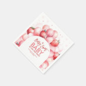 Strawberry Balloons Rot und Rosa Baby Dusche Serviette (Ecke)