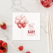 Strawberry Balloons Rot und Rosa Baby Dusche Serviette (Beispiel)