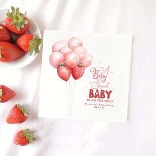 Strawberry Balloons Rot und Rosa Baby Dusche Serviette