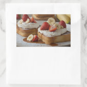 Strawberry & Banana French Toast Rechteckiger Aufkleber (Tasche)