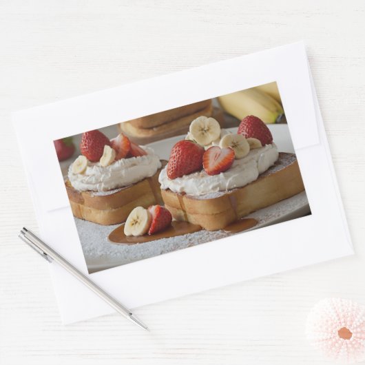 Strawberry & Banana French Toast Rechteckiger Aufkleber (Umschlag)