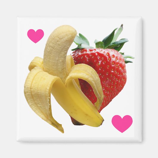 Strawberry Banana Liebe Magnet (Vorne)