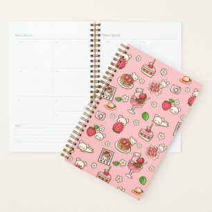 Strawberry Bär und Desserts Cute Pink Kawaii Planer