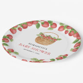 Strawberry Basket Berry Sweet Baby Dusche Pappteller (Schrägansicht)