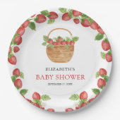 Strawberry Basket Berry Sweet Baby Dusche Pappteller (Vorderseite)