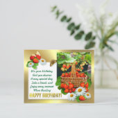 Strawberry Basket ~ Geburtstagskarte Postkarte (Stehend Vorderseite)