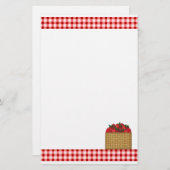 Strawberry Basket Stationery Briefpapier (Vorne/Hinten)