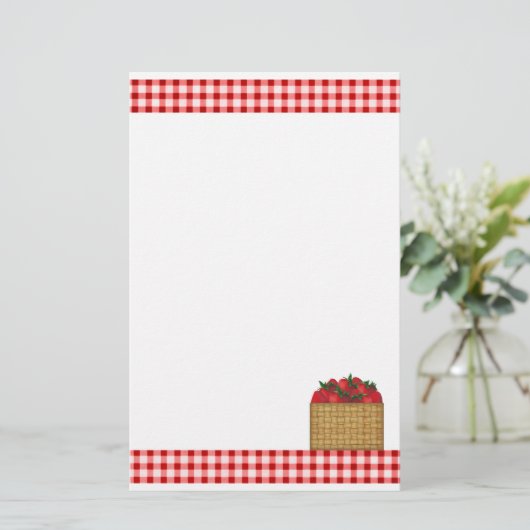 Strawberry Basket Stationery Briefpapier (Stehend Vorderseite)