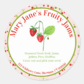 Strawberry-Bauern Wasserfarbe Runder Aufkleber (Vorderseite)