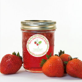 Strawberry-Bauern Wasserfarbe Runder Aufkleber