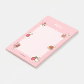 Strawberry Bear Notepad Nachspeisen Pink Niedlich Post-it Klebezettel (angewinkelt)