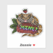 Strawberry Beardie Dragon "MINE!" Aufkleber (Blatt)