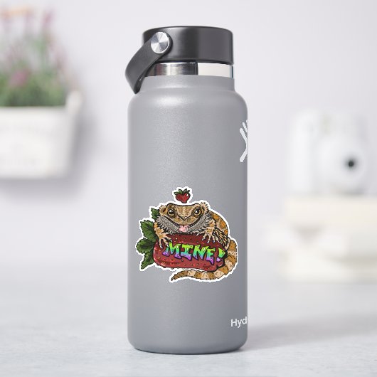 Strawberry Beardie Dragon "MINE!" Aufkleber (HydroFlask)