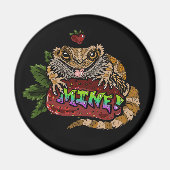 Strawberry Beardie Dragon "MINE!" Magnet (Vorne)