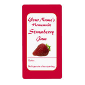 Strawberry behält benutzerdefinierte Jam Jar Label (Vorne)
