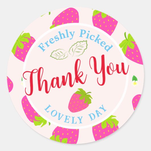 Strawberry Beige Runder Aufkleber (Vorderseite)