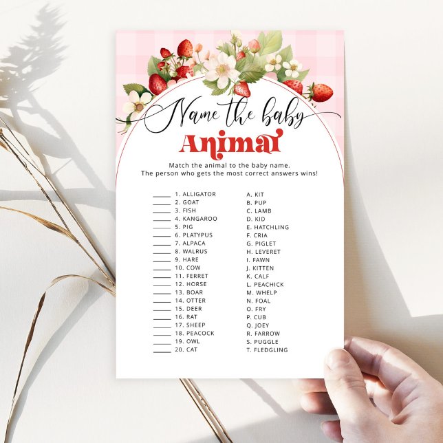 Strawberry Benennen Sie das Baby-Baby-Duschspiel (Von Creator hochgeladen)