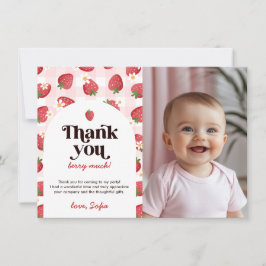 Strawberry Berry 1. Geburtstag Dankeschön Karte