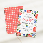 Strawberry Berry 1. Geburtstag Einladung