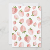 Strawberry Berry 1. Geburtstag Einladung Girls (Rückseite)