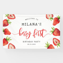 Strawberry Berry 1. Girls Geburtstagsparty Banner