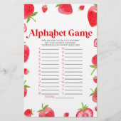 Strawberry Berry Alphabet Babydusche Spiel Briefpapier (Vorderseite)