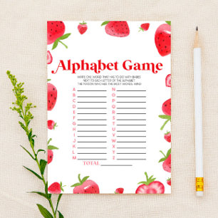Strawberry Berry Alphabet Babydusche Spiel Briefpapier