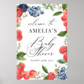 Strawberry Berry Baby Dusche Begrüßungszeichen Poster (Vorne)