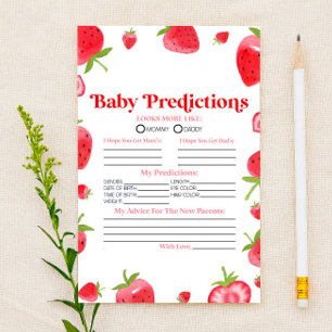 Strawberry Berry Baby Shower Vorhersageaktivität Briefpapier