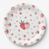 Strawberry Berry Birthday Pappteller (Vorderseite)