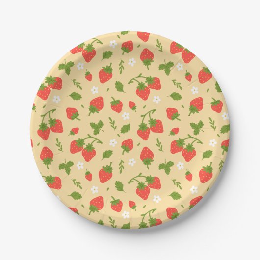 Strawberry Berry Birthday Party Pappteller (Vorderseite)