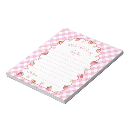 Strawberry Berry Birthday Time Capsule Message Notizblock (Rotiert)