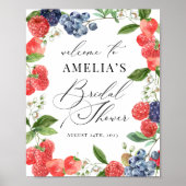 Strawberry Berry Bridal Shower Welcome Sign Poster (Vorne)