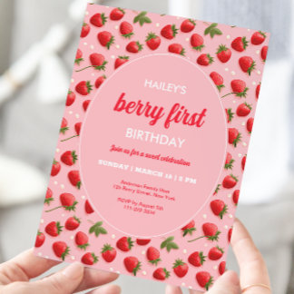 Strawberry Berry Einladung zum Geburtstag