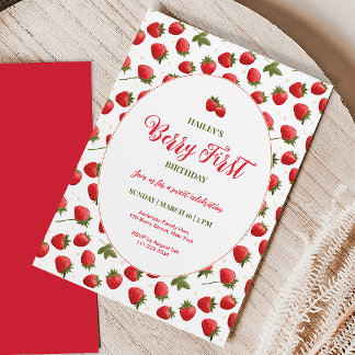Strawberry Berry Einladung zum Geburtstag