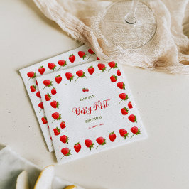 Strawberry Berry Einladung zum Geburtstag Serviette