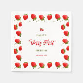 Strawberry Berry Einladung zum Geburtstag Serviette (Vorderseite)