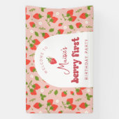 Strawberry Berry erste Geburtstagsparty Hintergrun Banner (Vertikal)