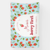Strawberry Berry erste Geburtstagsparty Hintergrun Banner (Vertikal)