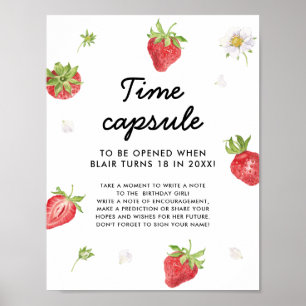 Strawberry Berry Erste Geburtstagszeit Kapsel Poster