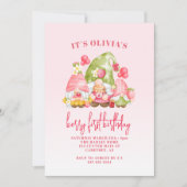 Strawberry Berry Erster Geburtstag Einladung (Vorderseite)