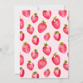 Strawberry Berry Erster Geburtstag Einladung (Rückseite)