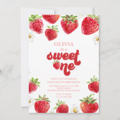 Strawberry Berry Erster Geburtstag Einladung (Vorderseite)