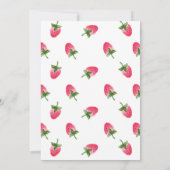 Strawberry Berry Erster Geburtstag Einladung (Rückseite)