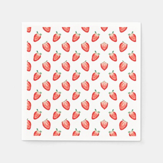 Strawberry Berry Erster Geburtstag Einladung Serviette (Vorderseite)