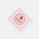 Strawberry Berry Erster Geburtstag Papier Napkin Serviette (Ecke)