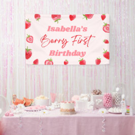 Strawberry Berry Erster Geburtstag Party Banner