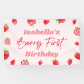 Strawberry Berry Erster Geburtstag Party Banner (Horizontal)